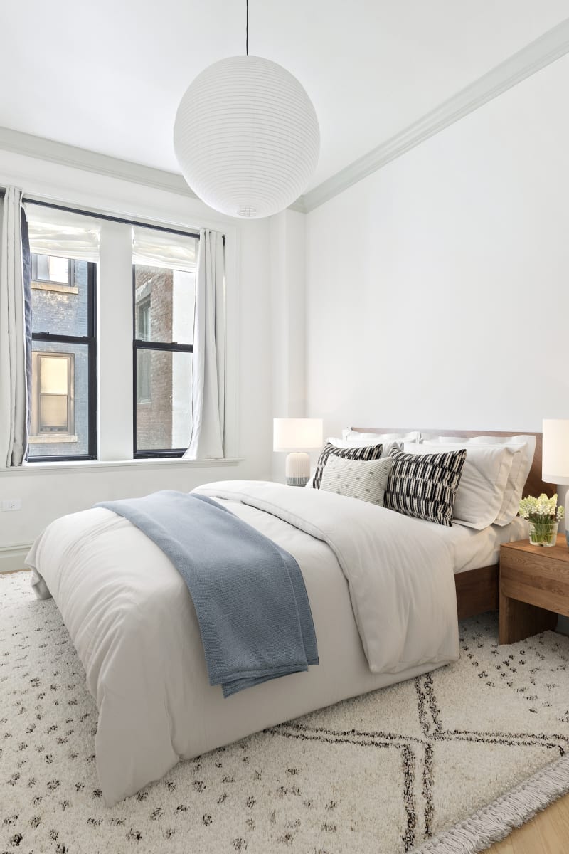 light wood floor in bedroom